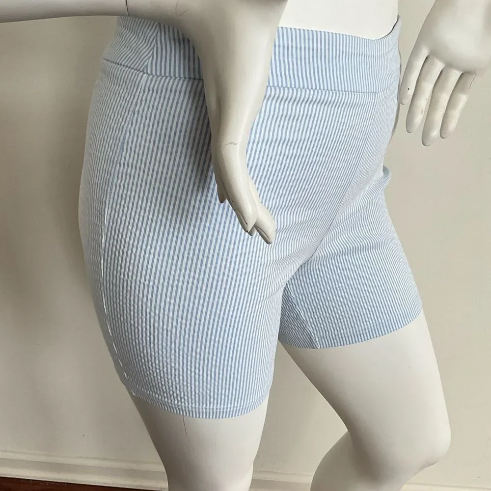 Nanette Lepore Shorts Blue White Stripe M